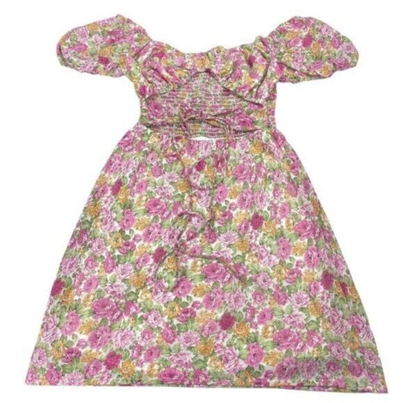 Princess Polly Nikita Puff Mini Dress In Pink Floral Size 8 - Picture 3 of 7